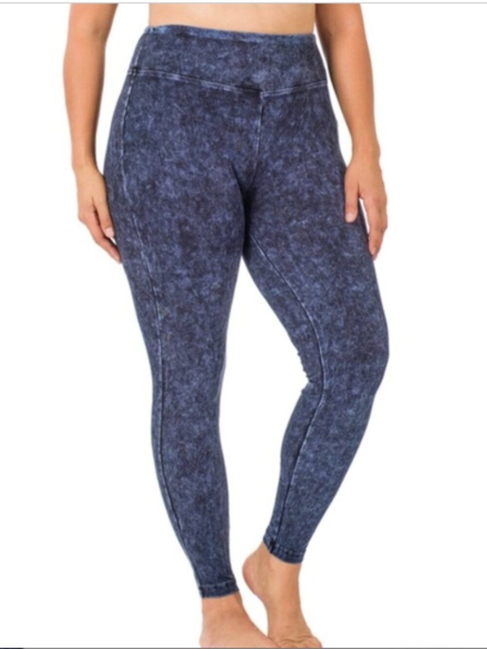 ZENANA Mineral Washed High Waist Wide Waistband Leggings 1X